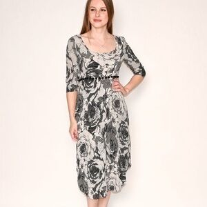 Revolve Line and Dot Floral Midi Dress